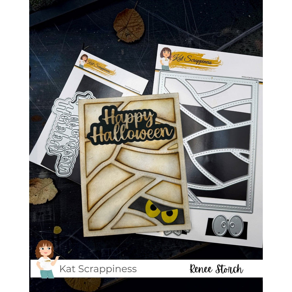 Happy Halloween Word Dies With Shadow