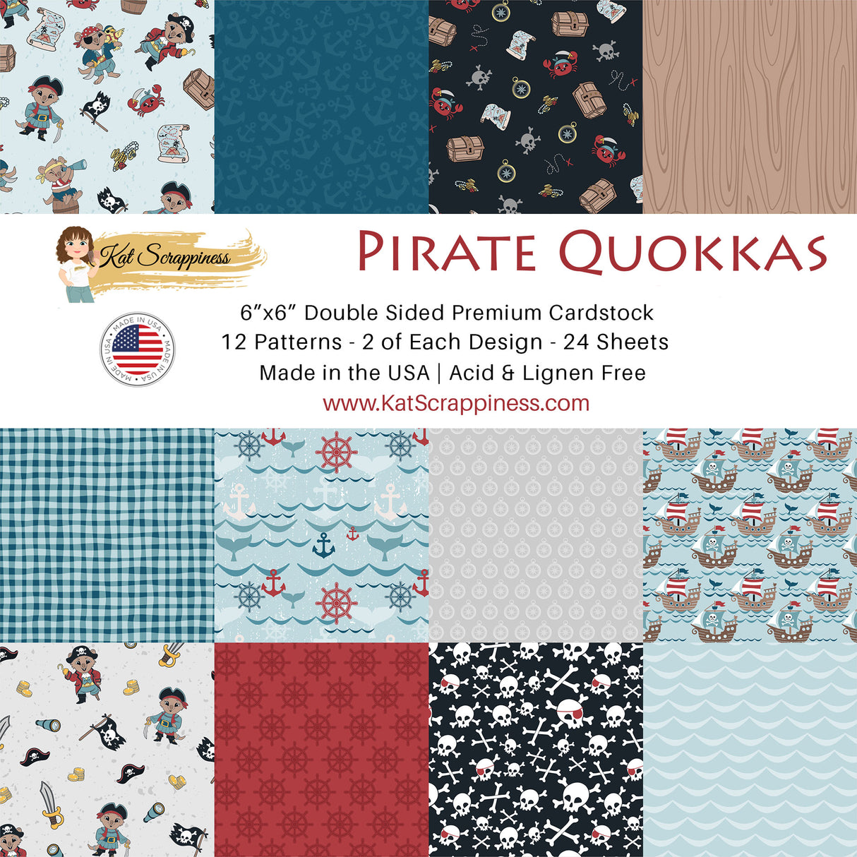 Pirate Quokkas 6x6 Patterned Paper Pack