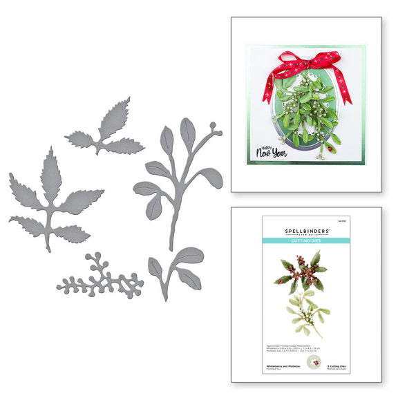 Winterberry and Mistletoe Etched Dies by Spellbinders - CLEARANCE - CLEARANCE!