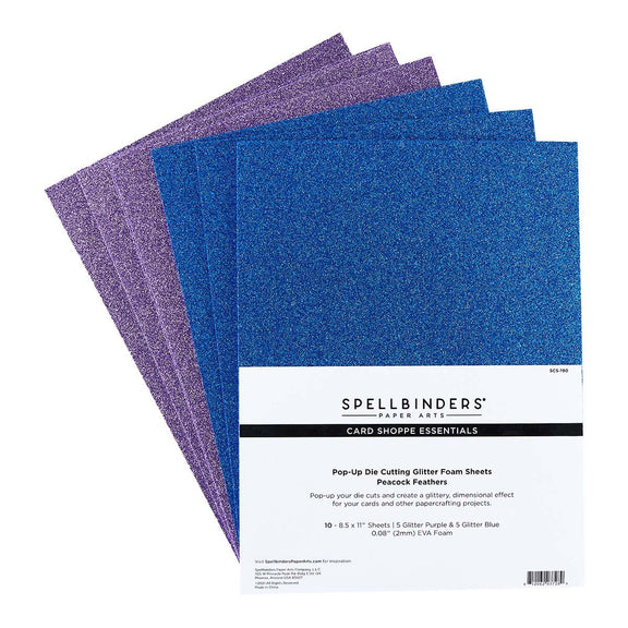Die Cutting Glitter Foam Sheets - Peacock Feathers - CLEARANCE!