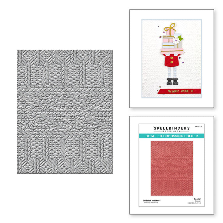 Sweater Weather Embossing Folder from the Be Merry Collection