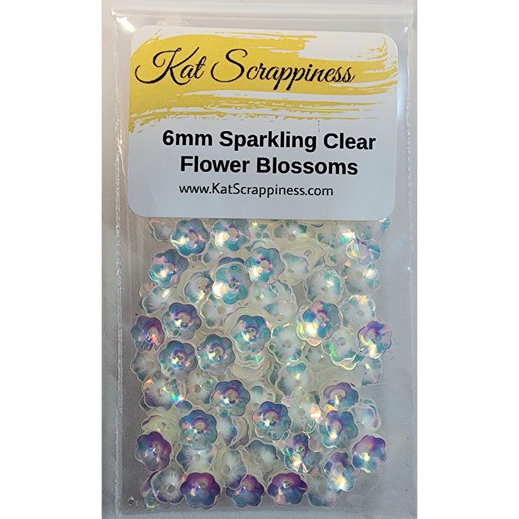 6mm Sparkling Clear Flower Blossom Sequins Shaker Card Fillers