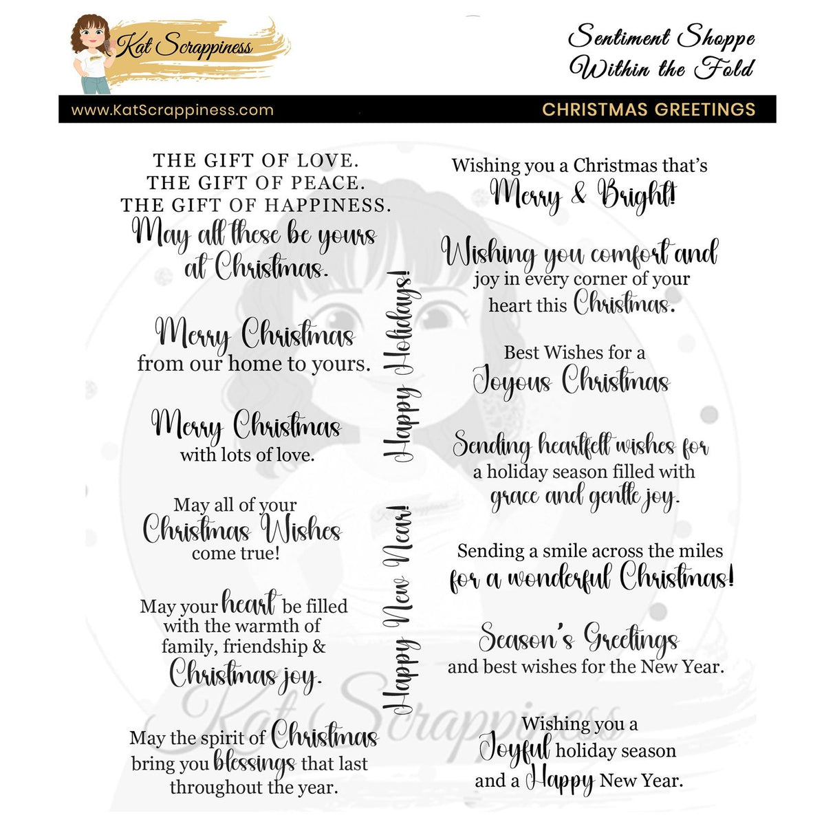 Sentiment Shoppe – Within the Fold: Christmas Greetings 6x6 Stamp Set