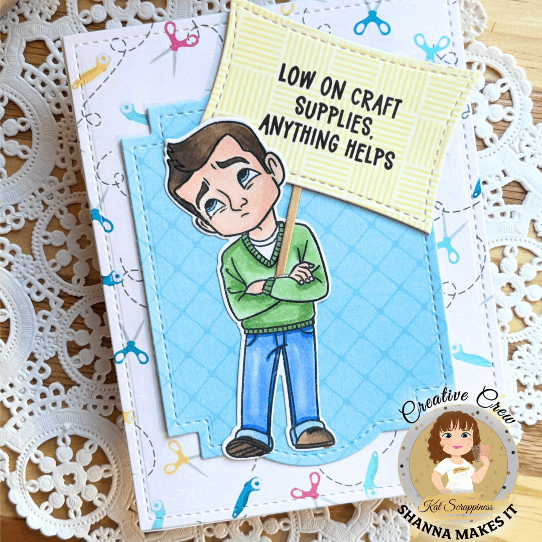 Will Work for Craft Supplies Stamp Set