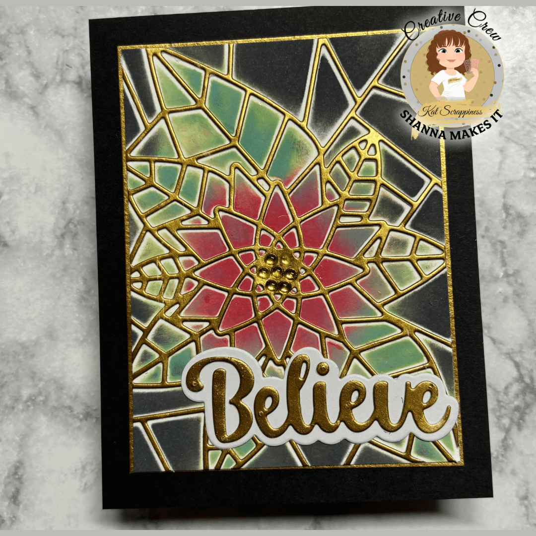 Stained Glass Poinsettia Window Craft Die