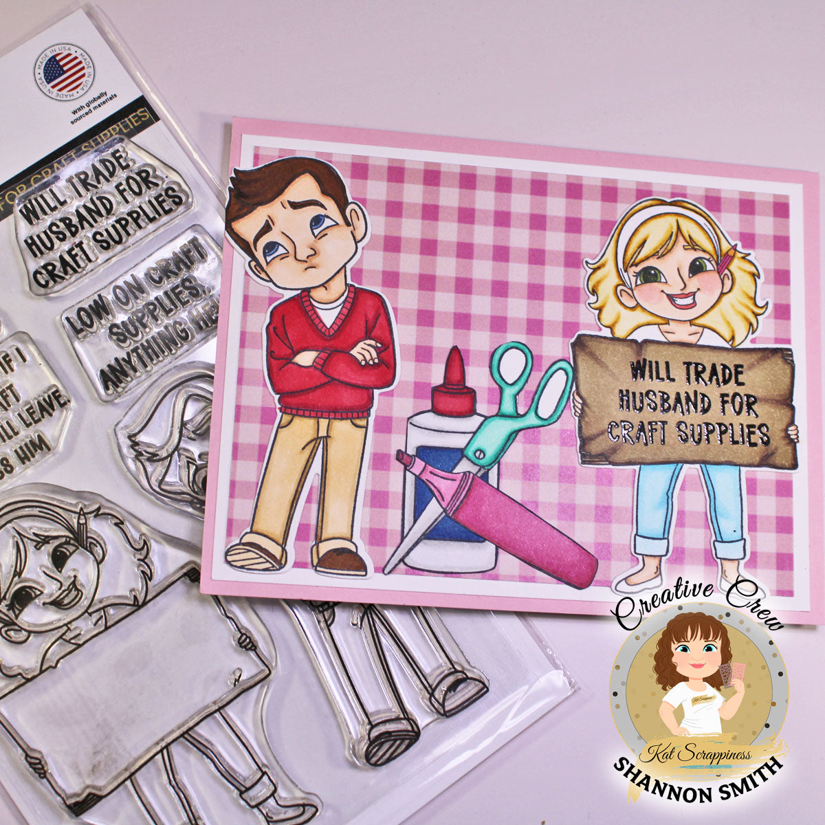 Will Work for Craft Supplies Stamp Set