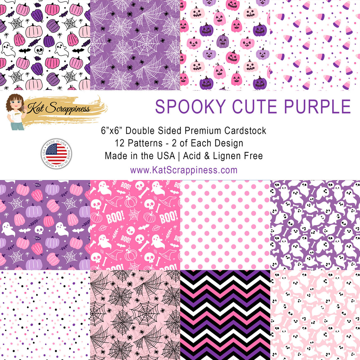 Spooky Cute Purple 6x6 Paper Pad