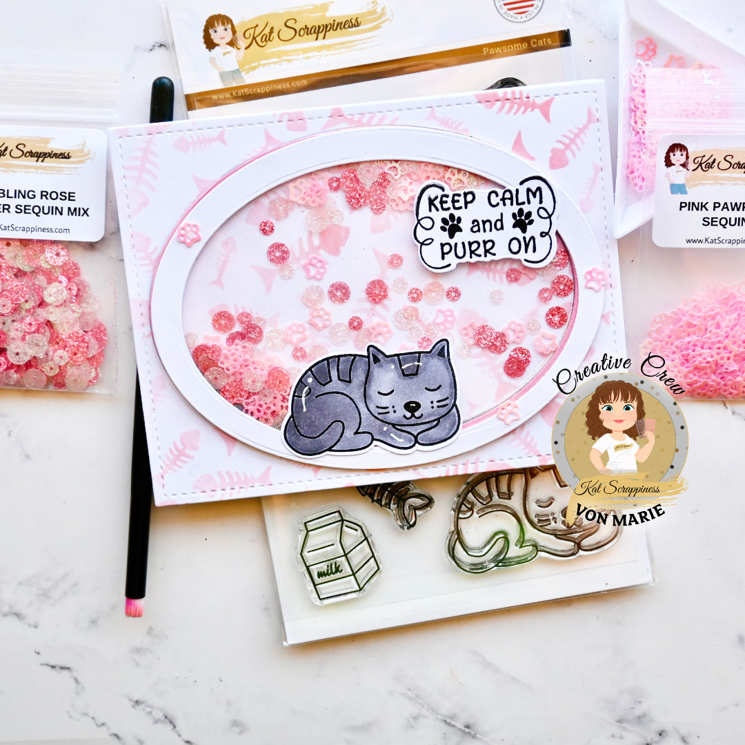 Pink Pawprint Sequins