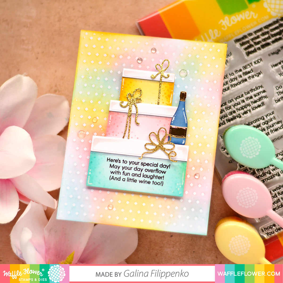 Inside Sentiments Birthday Stamp Set by Waffle Flower