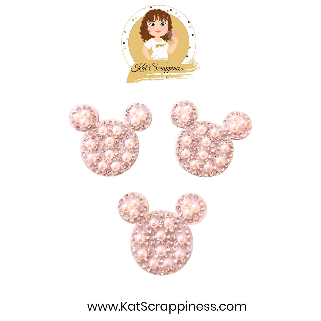 Dazzling Mouse Ear Felt Charms - White - 3pk - New Release!