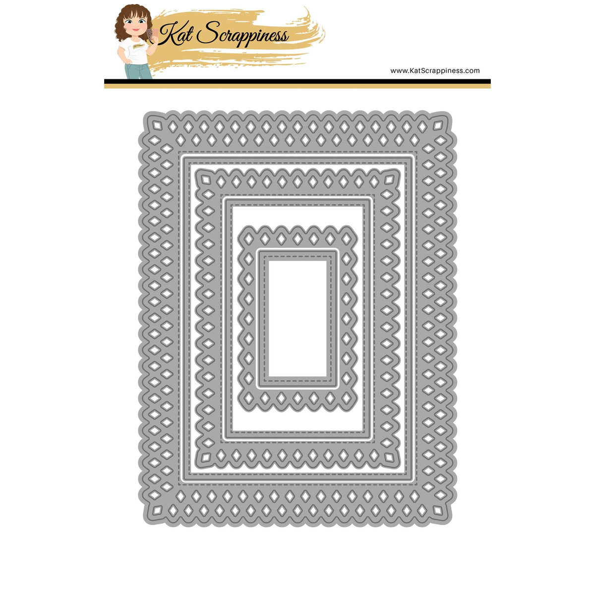 Double Diamond Rectangle Craft Dies
