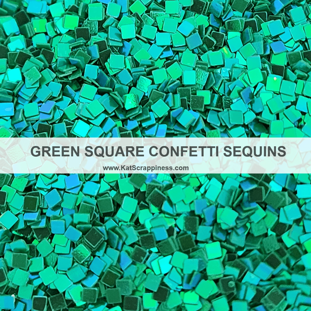 Green Square Confetti Sequins