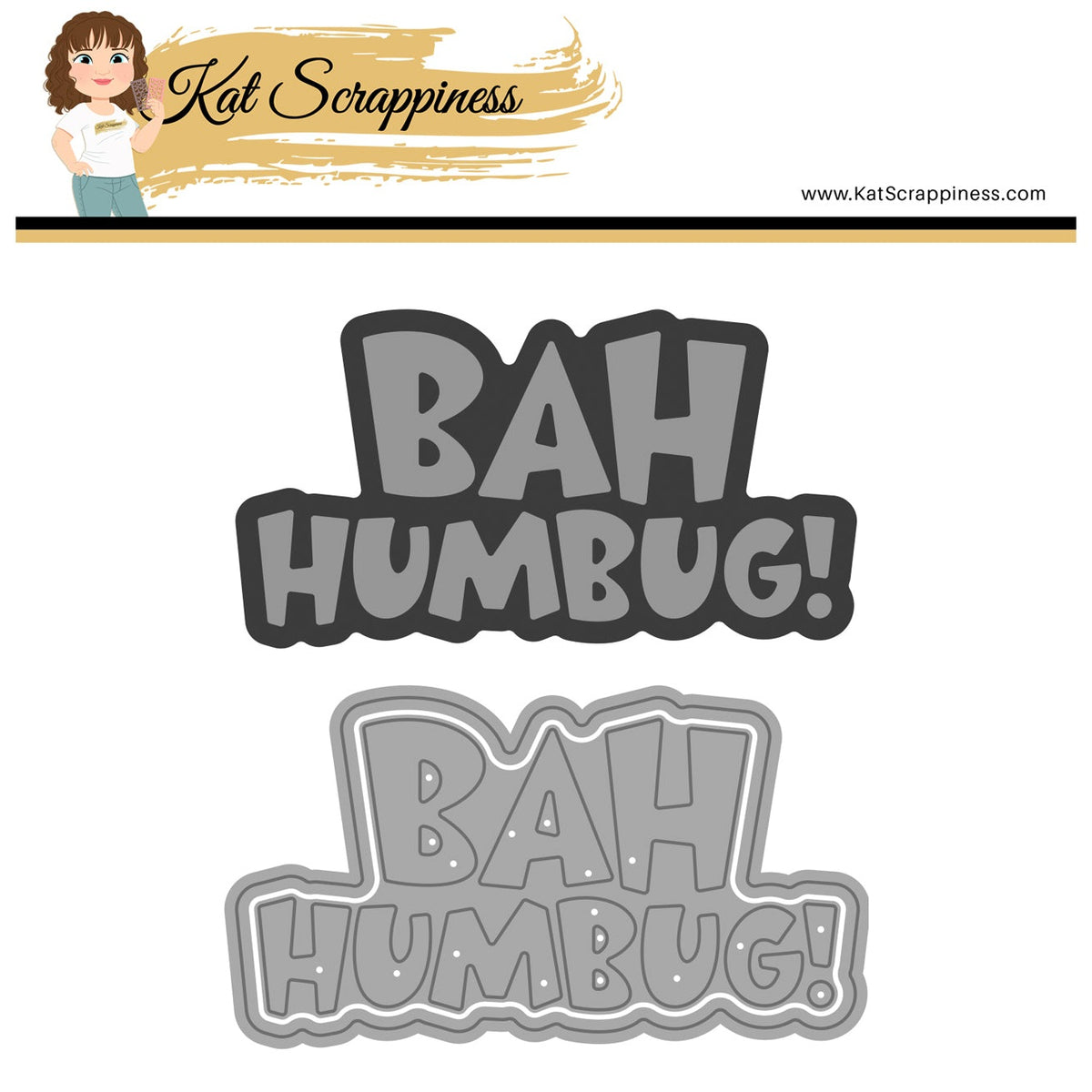 Grouchy Bah Humbug Shadow Sentiment Craft Dies