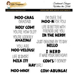 Sentiment Shoppe – Within the Fold: "Highland Mini Moos Sentiments" 6x6 Stamp Set - New Release!
