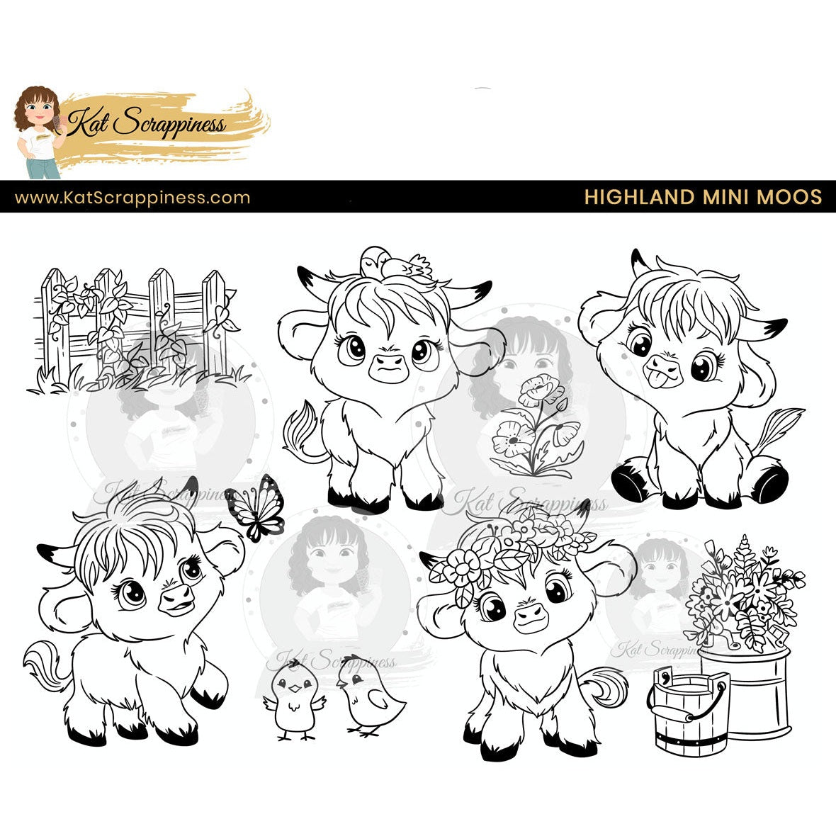 Highland Mini Moos Stamp Set - New Release!