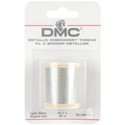 DMC Metallic Embroidery Thread 43.7yd Light Silver