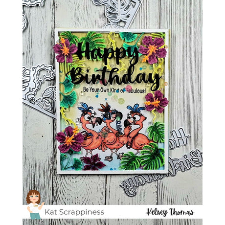 Happy Birthday Shadow Sentiment Craft Die
