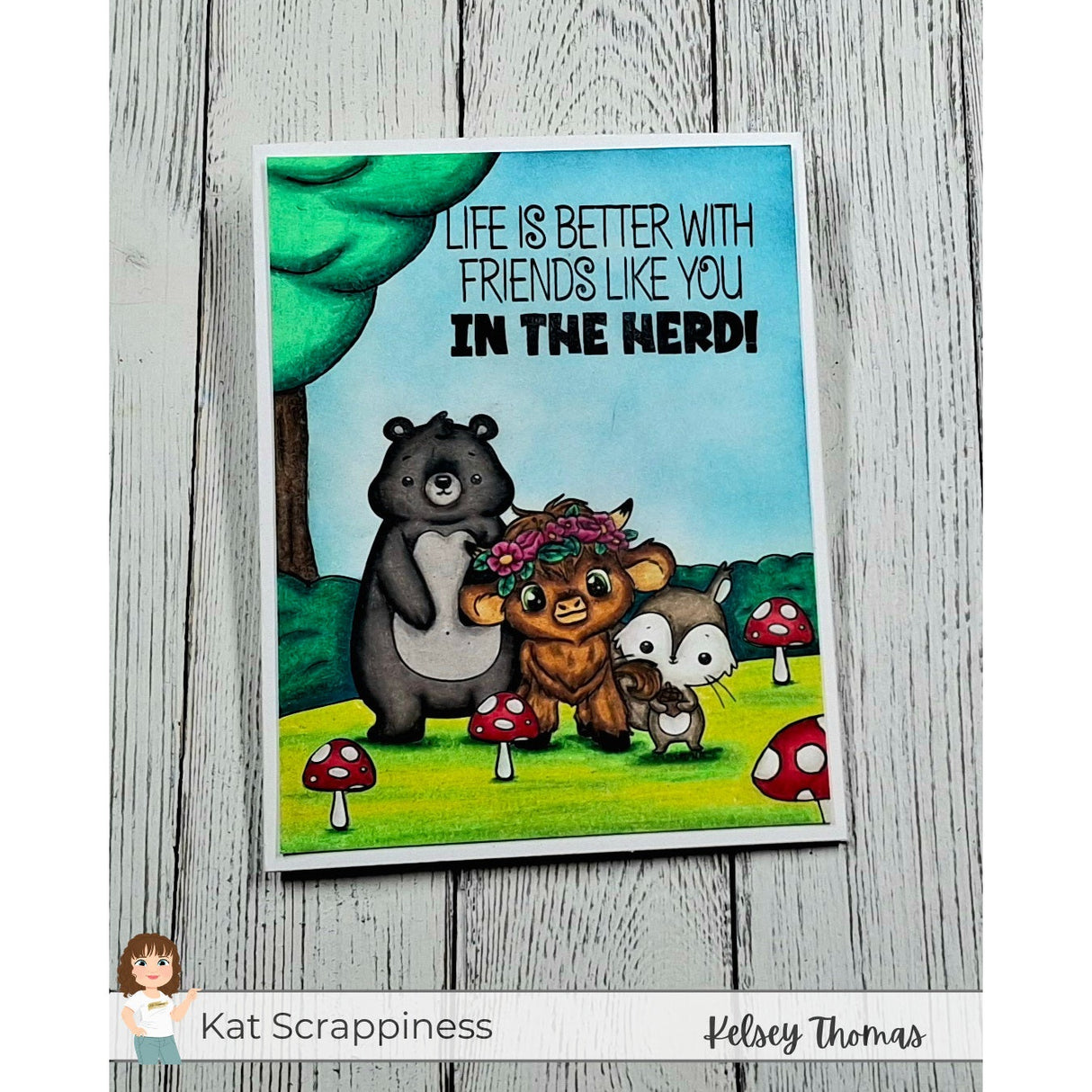 Sentiment Shoppe – Within the Fold: "Highland Mini Moos Sentiments" 6x6 Stamp Set