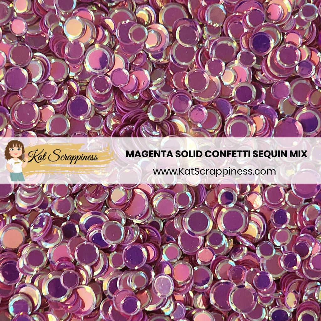 Magenta Solid Confetti Sequin Mix - New Release!