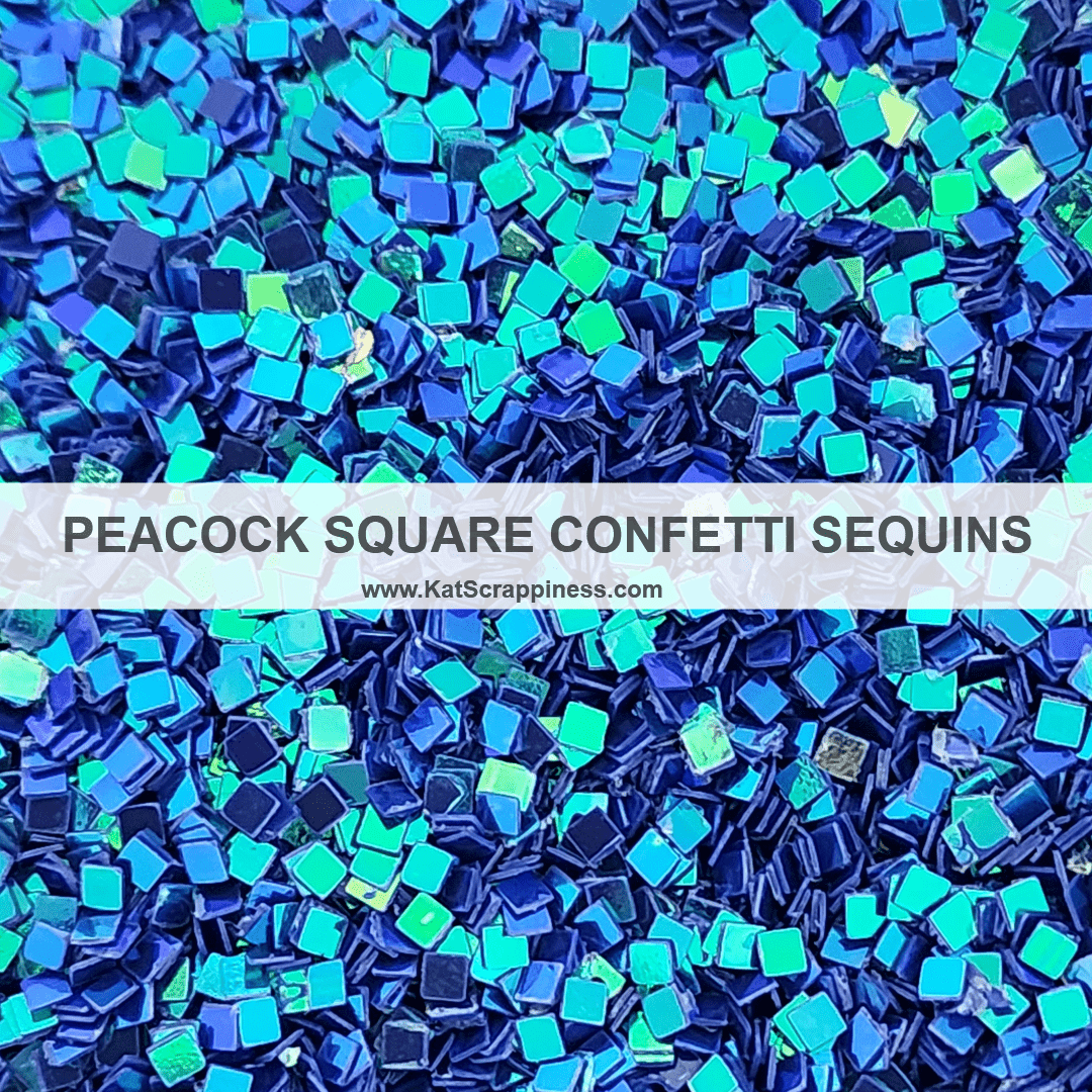 Peacock Square Confetti Sequins