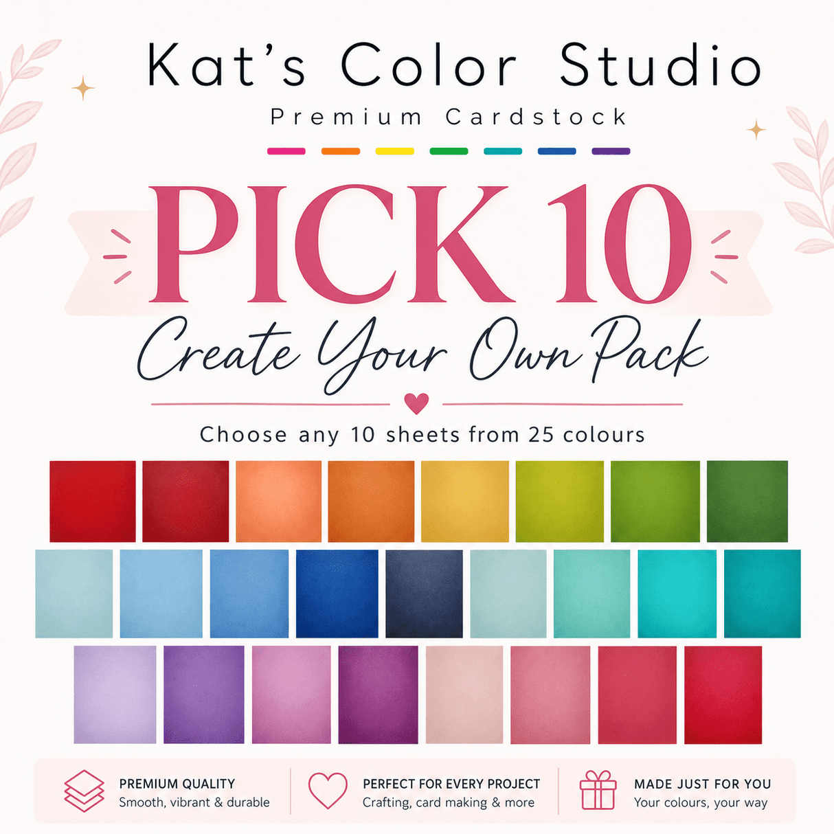 Kat’s Color Studio Premium Cardstock - Pick 10 Pack