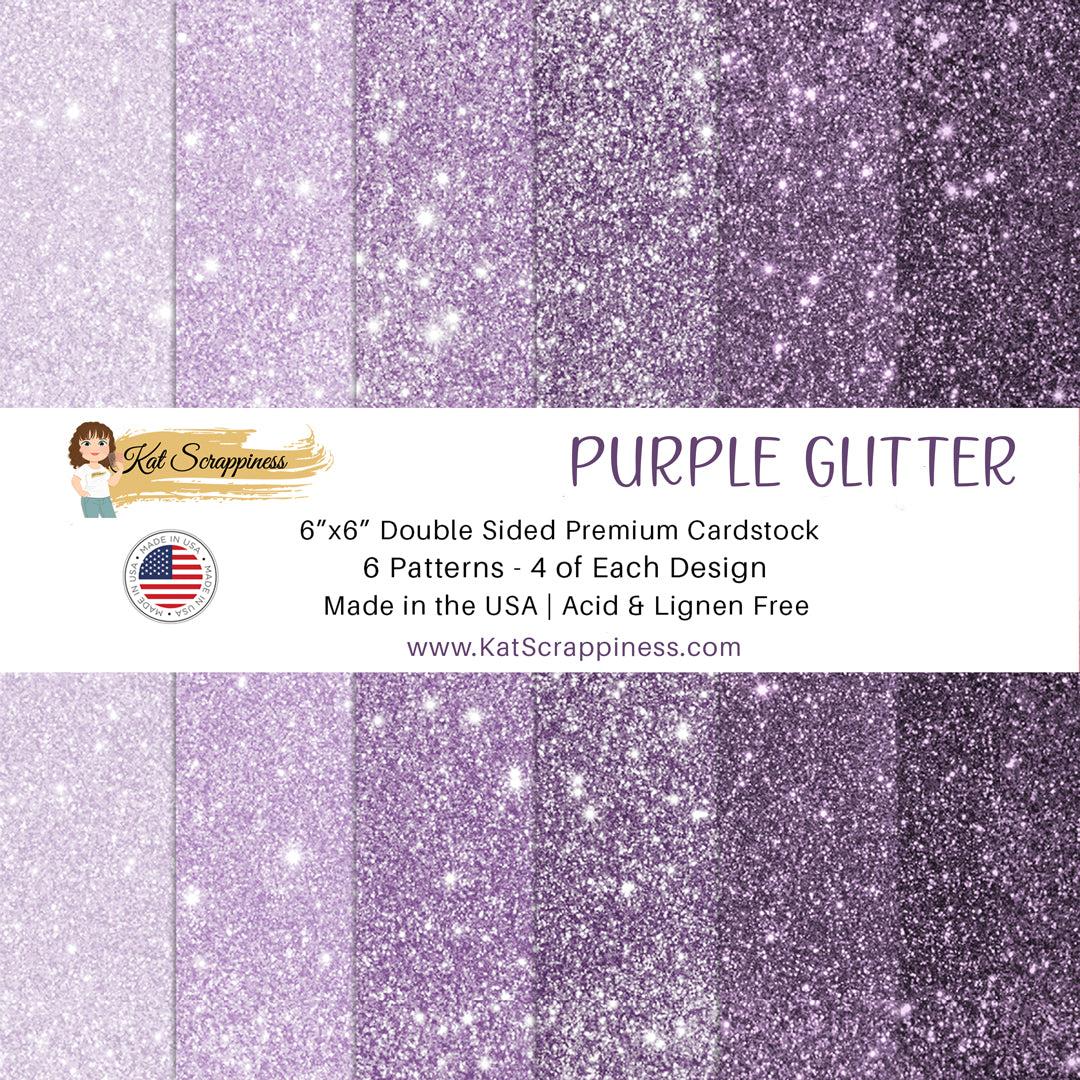 Purple Glitter 6x6 Paper Pad