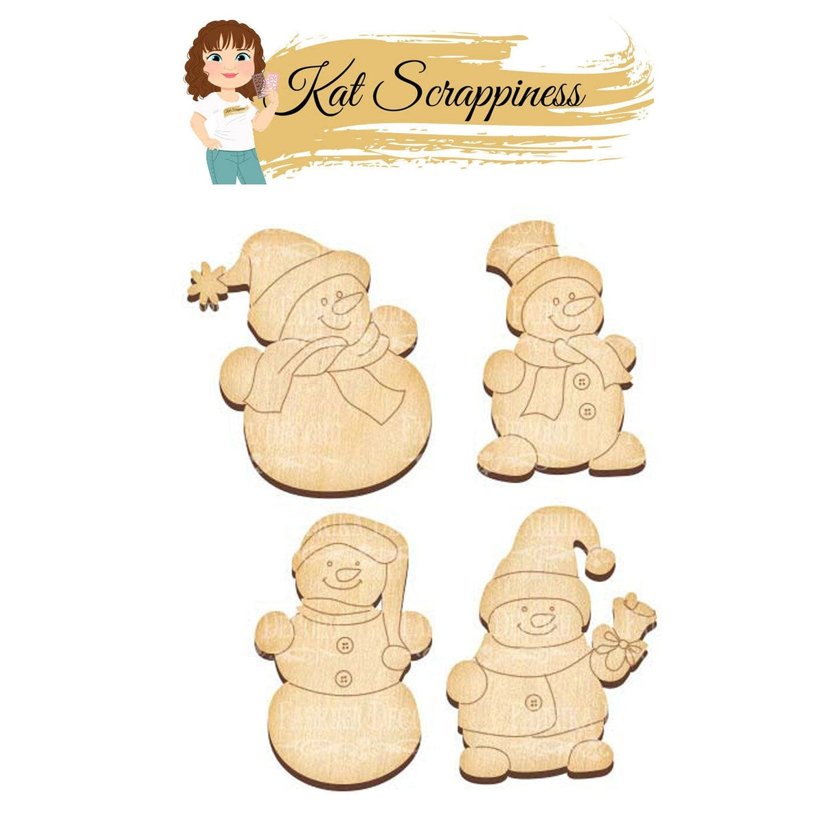 Snowman Wooden Badge Charms - 396