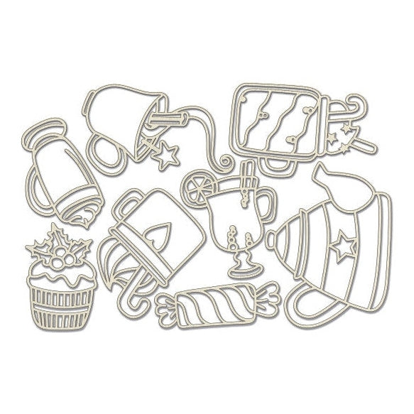 Holiday Tea & Cocoa Chipboard Embellishments