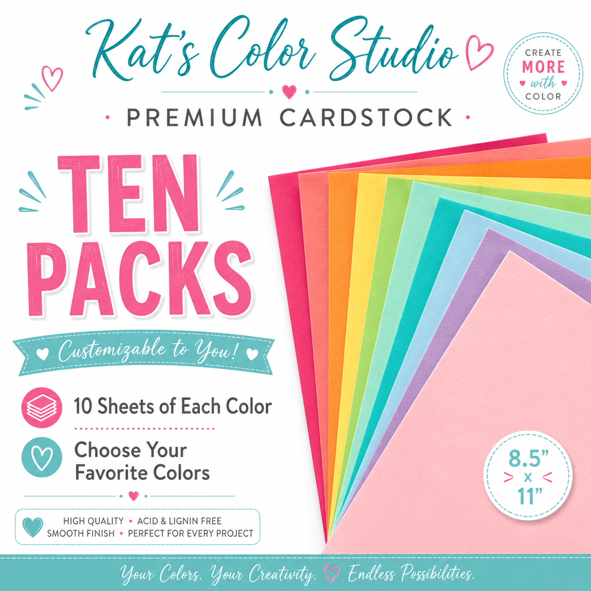 Kat’s Color Studio Premium Cardstock - 10 pack