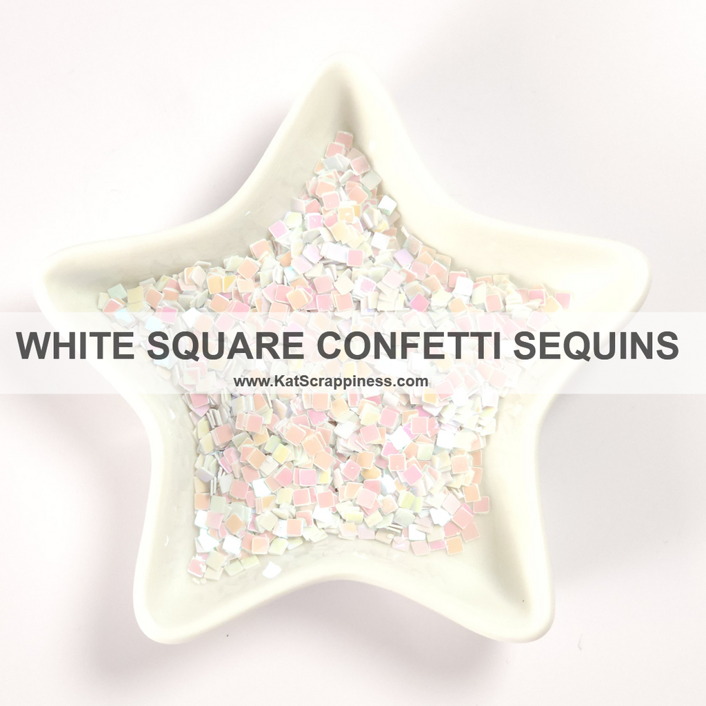 White Square Confetti Sequins