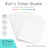 Kat's Color Studio - Premium Cardstock - Smooth Bright White 120lb