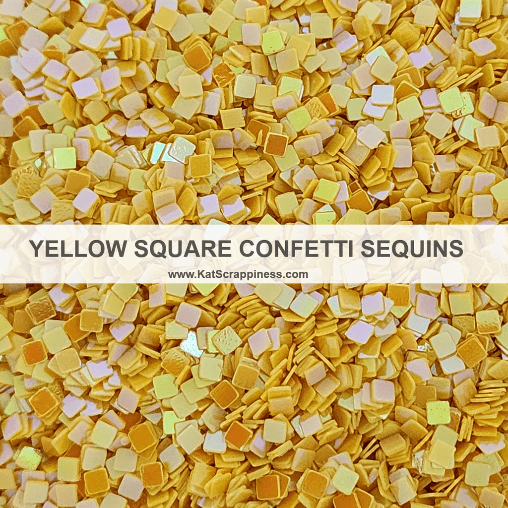 Yellow Square Confetti Sequins