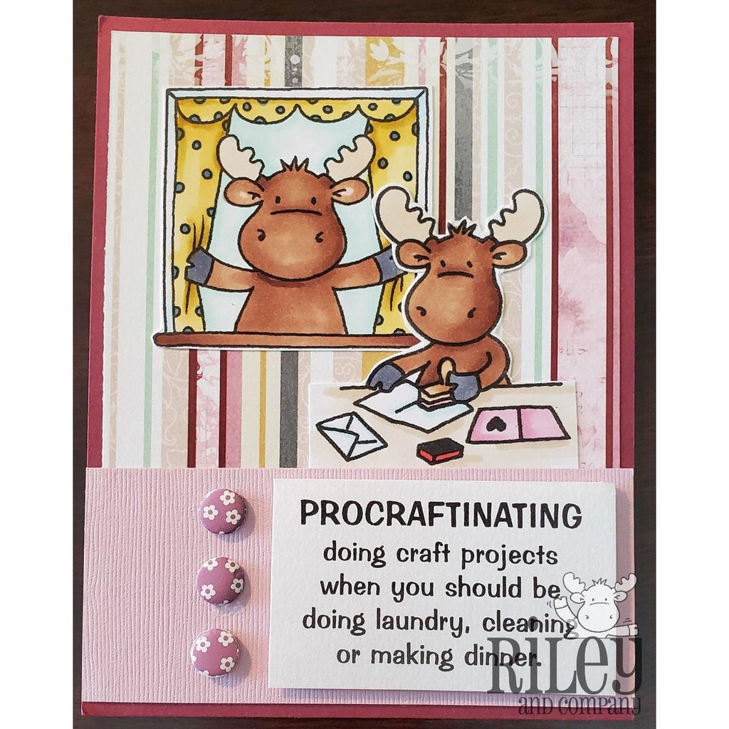 Procraftinating Cling Stamp by Riley & Co - Kat Scrappiness