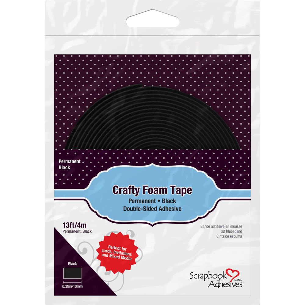 Scrapbook Adhesives Crafty Foam Tape Roll - Black- 13ft/4m