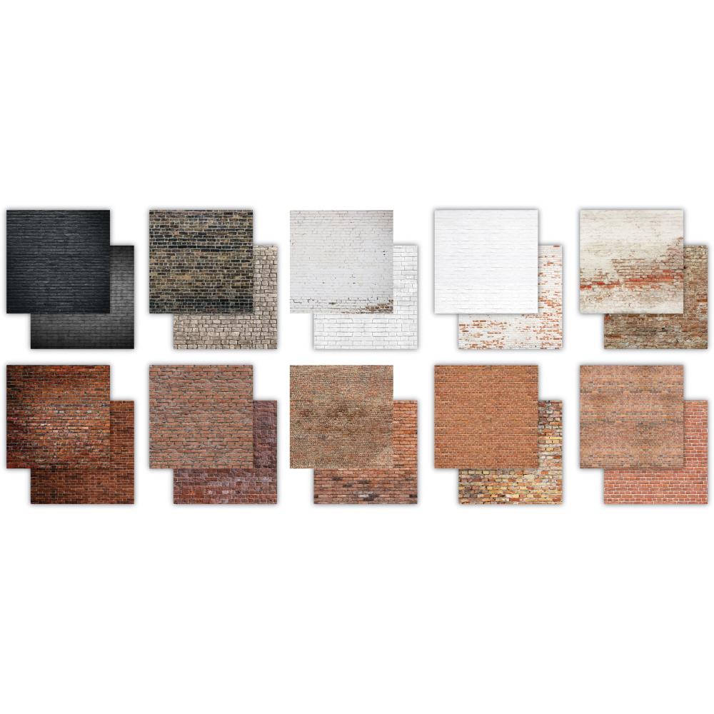 Craft Consortium Double-Sided Paper Pad 6"X6" 40/Pkg - Brick Textures