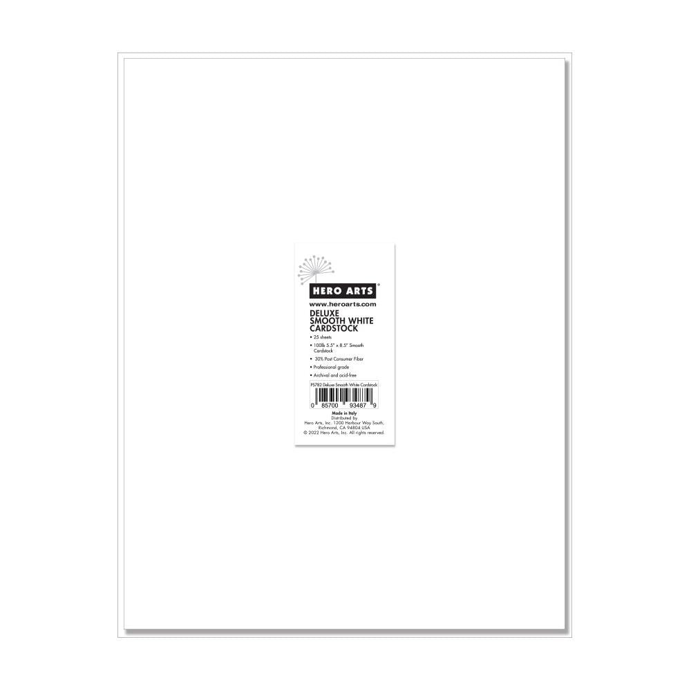 Hero Arts 100lb Deluxe Smooth Cardstock 8.5" x 11" - 25/Pkg - White - CLEARANCE!