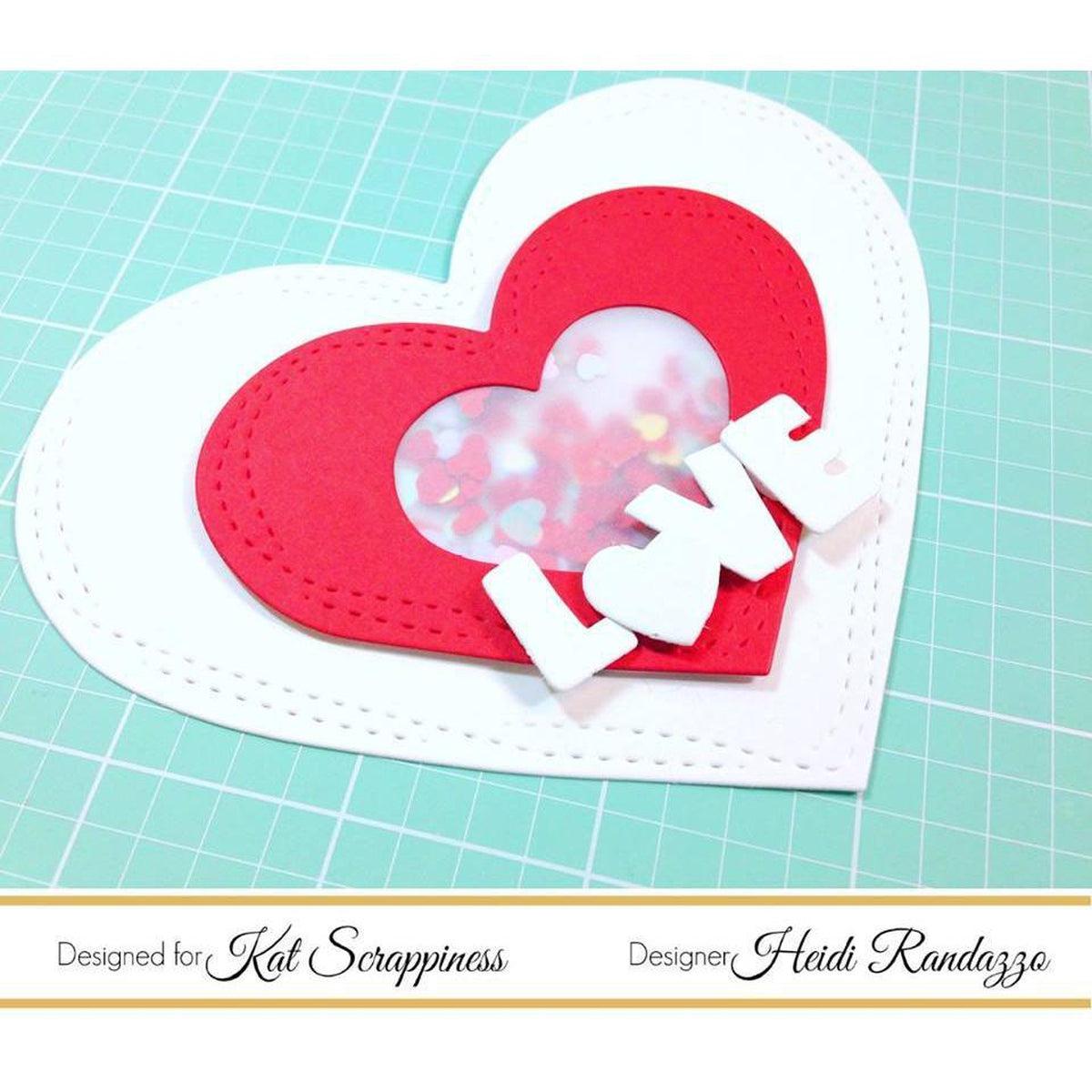 Wonky Wavy Stitched Heart Dies by Kat Scrappiness - Kat Scrappiness