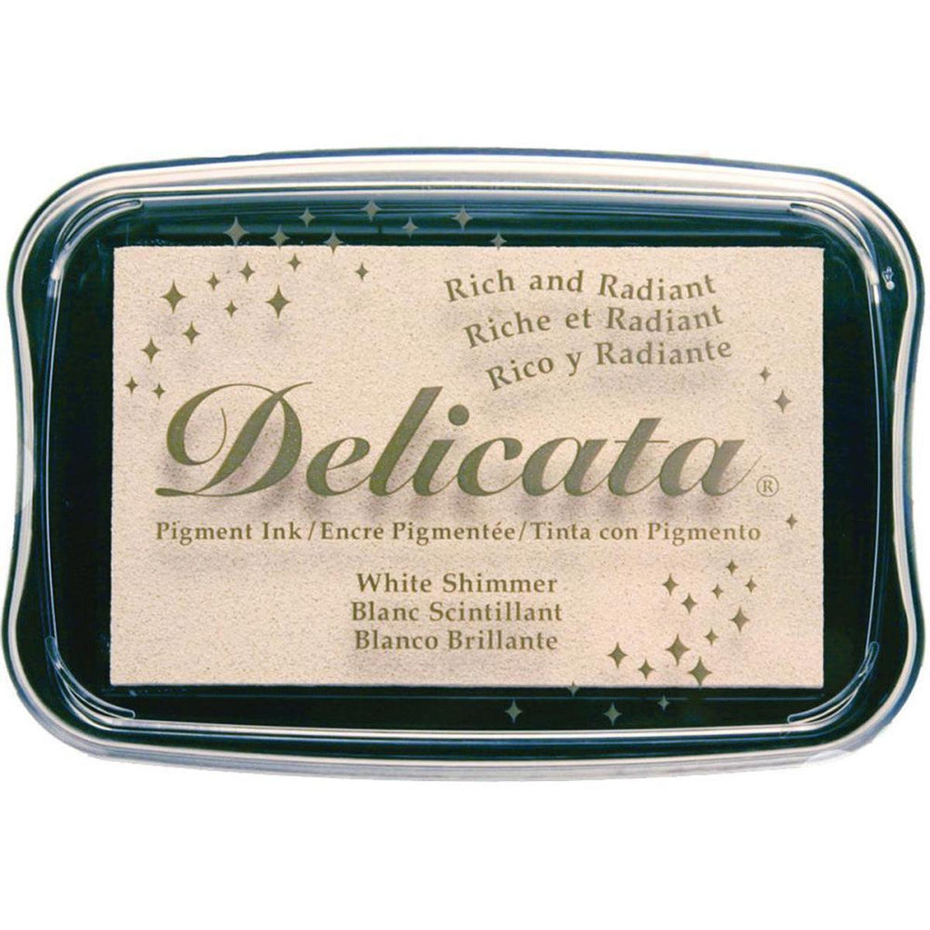 White Shimmer Pigment Ink Pad by Delicata - Kat Scrappiness