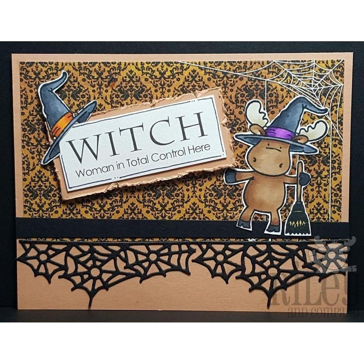 Standing Witch With Broom Cling Stamp by Riley & Co