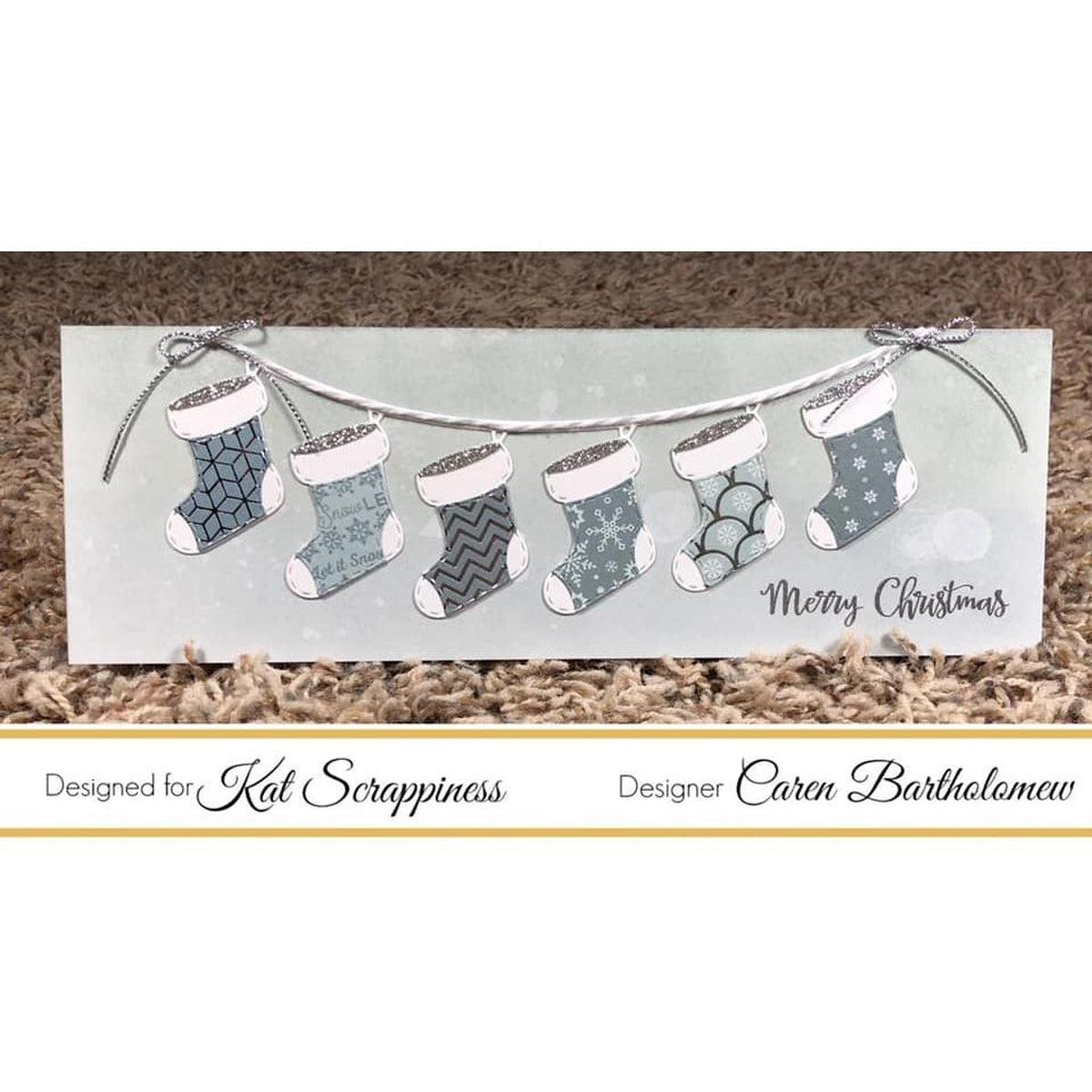 Christmas Stocking Banner Die by Kat Scrappiness - Kat Scrappiness