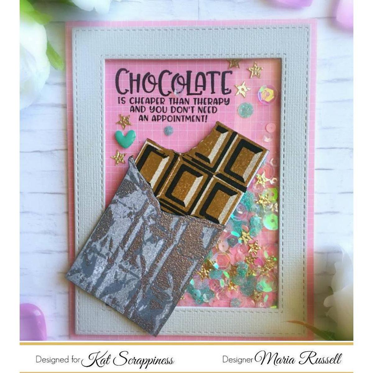 Layered Chocolate Bar 6&quot;X8&quot; Stamp Set by Kat Scrappiness - Kat Scrappiness