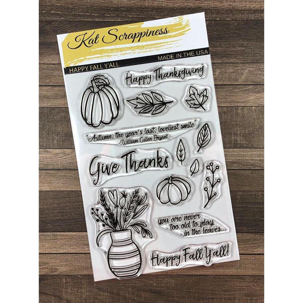 &quot;Happy Fall Y&#39;all&quot; Stamp Set by Kat Scrappiness - Kat Scrappiness