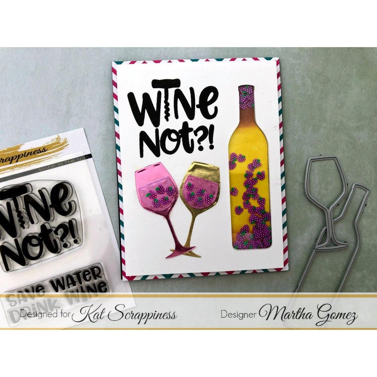 &quot;Wine Not&quot; Stamp Set by Kat Scrappiness - Kat Scrappiness