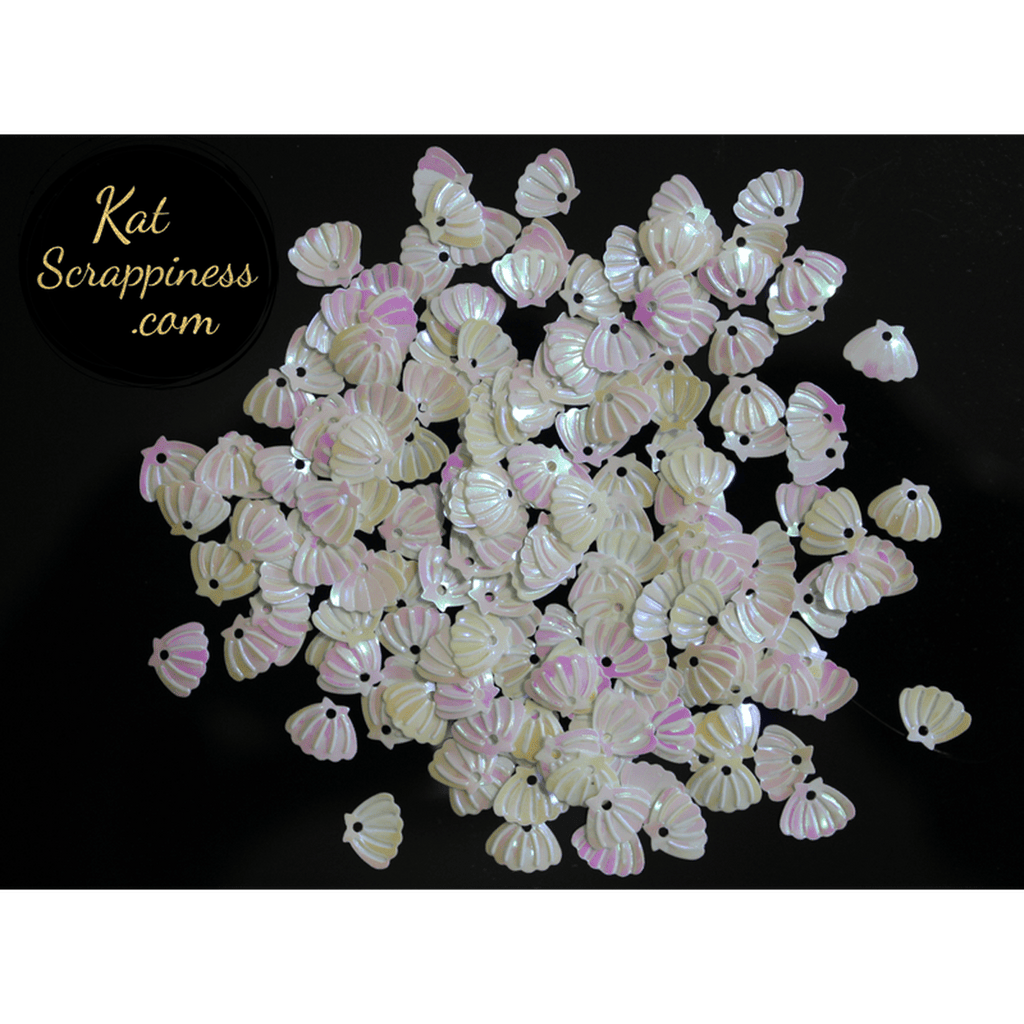 Mini Pearlescent Seashell Sequins by Kat Scrappiness - Kat Scrappiness