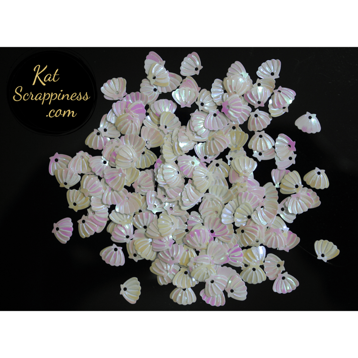 Mini Pearlescent Seashell Sequins by Kat Scrappiness - Kat Scrappiness