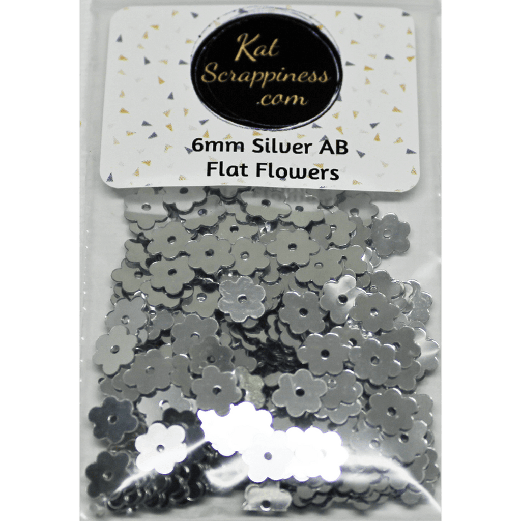 6mm Silver Flat Flower Sequins Shaker Card Fillers - Kat Scrappiness