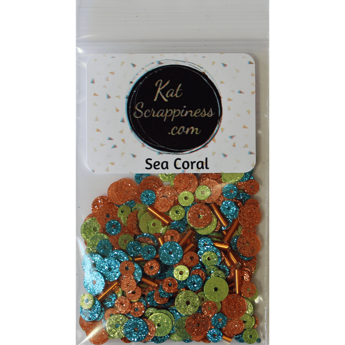 Sea Coral Sequin Mix - Glitter Sequins - Kat Scrappiness
