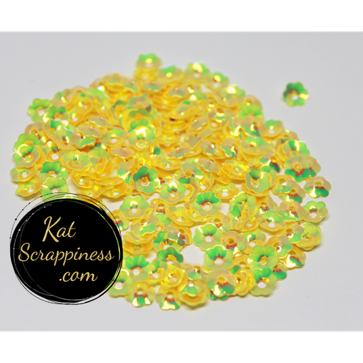 6mm Yellow Flower Blossom Sequins Shaker Card Fillers - Kat Scrappiness