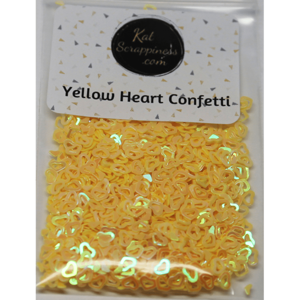 Yellow (Hollow) Heart Confetti Mix - Kat Scrappiness