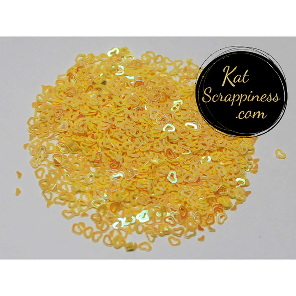 Yellow (Hollow) Heart Confetti Mix - Kat Scrappiness